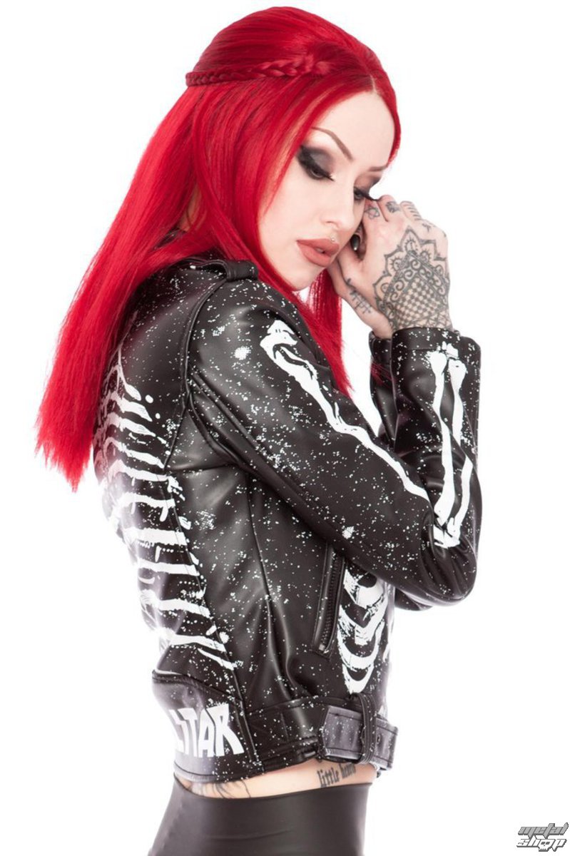 Women´s biker jacket KILLSTAR - Morgue Gimme Bones - Black - K-JKT
