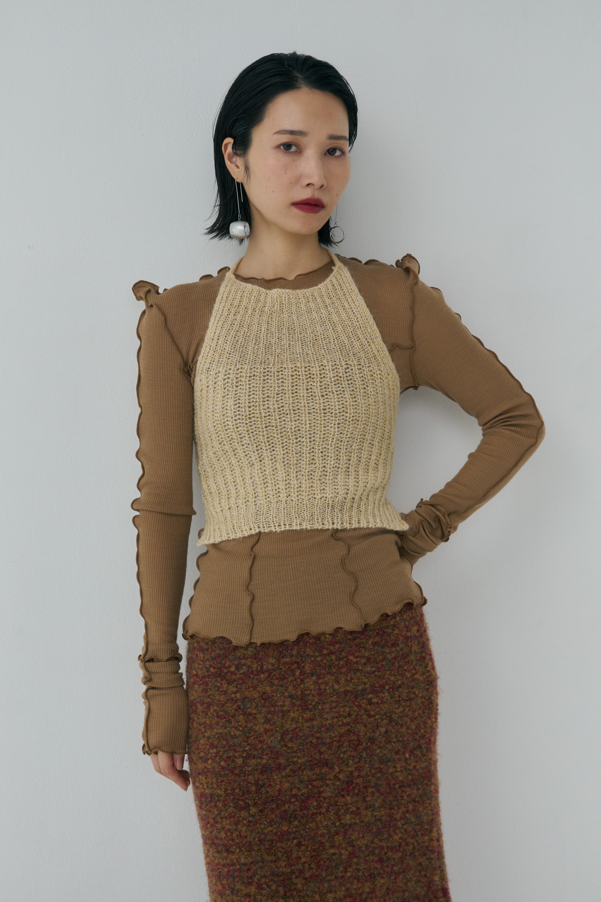 【美品】mediam ミディアム　Knit Bare Top Mediam ミディアム 23ss / Knit Lace Tops – CASTELO カステロ 沖縄