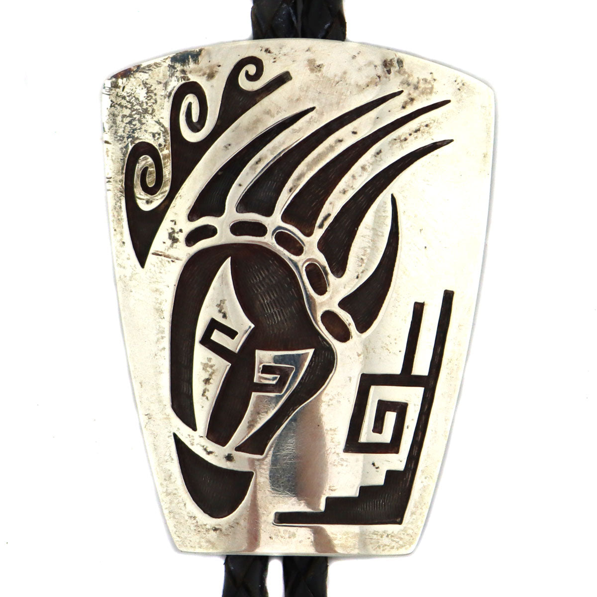 Lawrence Saufkie (1934-2011) - Hopi - Sterling Silver Overlay and Leat