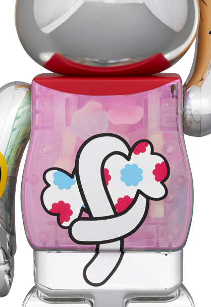 MEDICOM TOY - BE@RBRICK 招き猫 ペコちゃん 銀メッキ 蓄光ミルキー