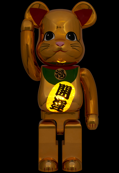 MEDICOM TOY - BE@RBRICK 招き猫 開運 金メッキ 発光 1000％