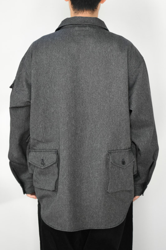 MODMNT T/TWEED UTILITY CPO SHIRT GRY M MODMNT（モドメント）T⁄TWEED