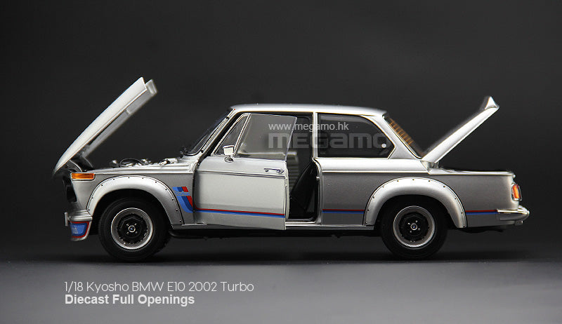 1/18 Kyosho BMW 2002 Turbo E10 1972 White Silver Diecast Full