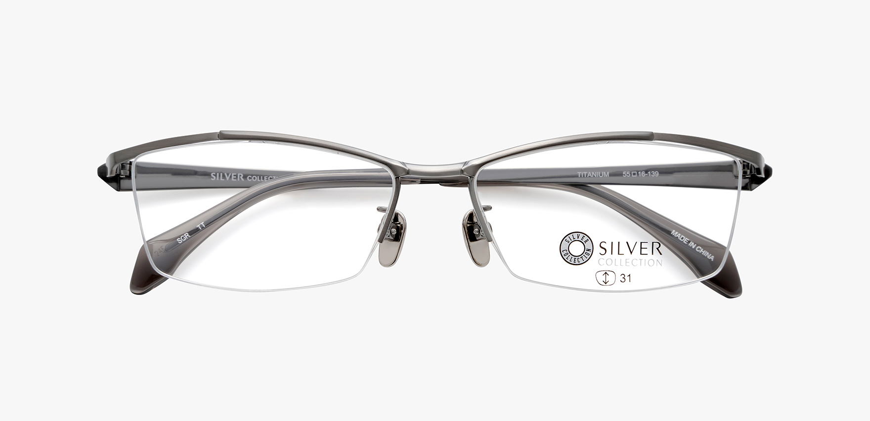 ｼﾙﾊﾞｰｺﾚｸｼｮﾝ SLV-529(55 ｼﾙﾊﾞｰｸﾞﾚｰ): メガネフレーム｜眼鏡市場【公式