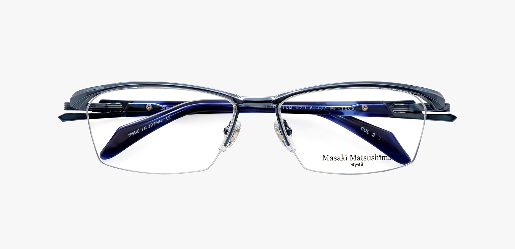 MASAKI M. MF-1265(57 ﾌﾞﾙｰｸﾞﾚｰ): メガネフレーム｜眼鏡市場【公式