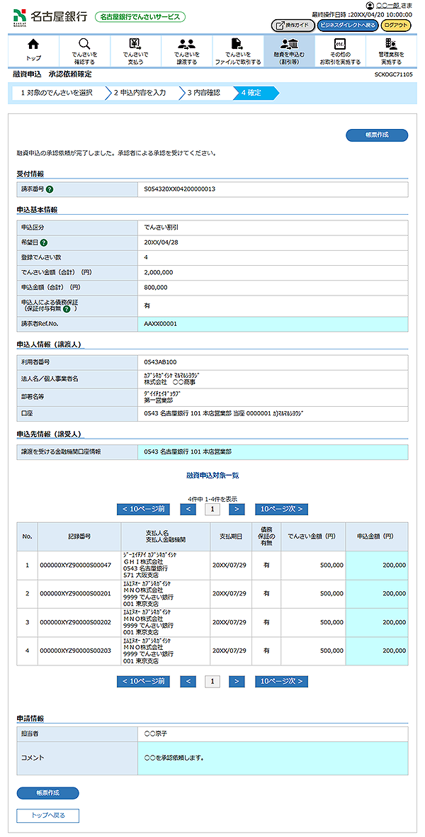 名古屋銀行のでんさいサービス オンラインマニュアル