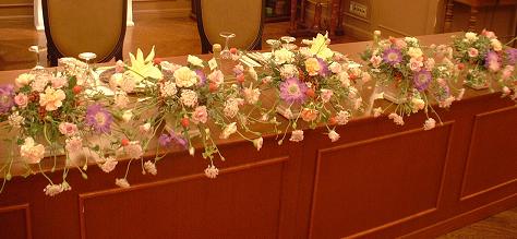 メインテーブル高砂・生花タイプ3｜プリザーブドフラワーのフラワー