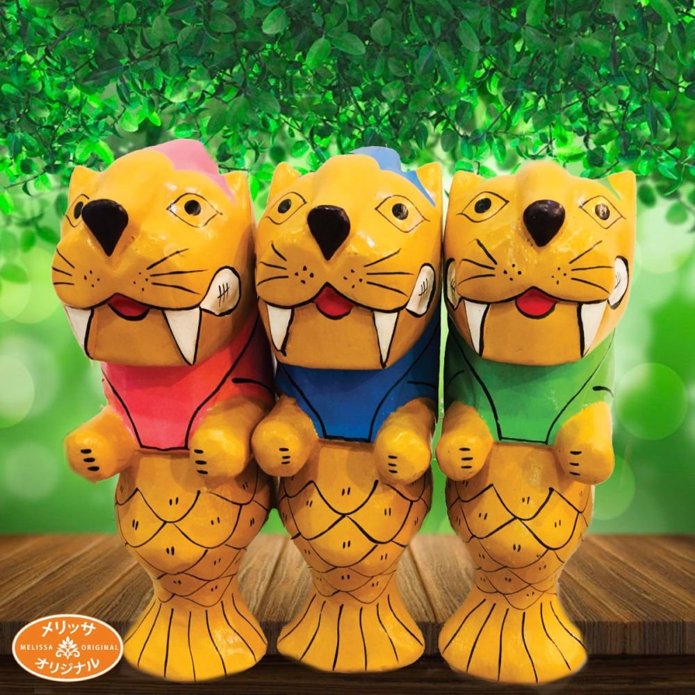 シンガポールお土産 マーライオン木彫り(M)サイズ