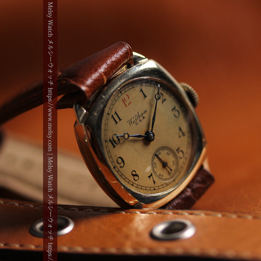 英国仕立てウォルサムの金無垢アンティーク腕時計 【1939年頃