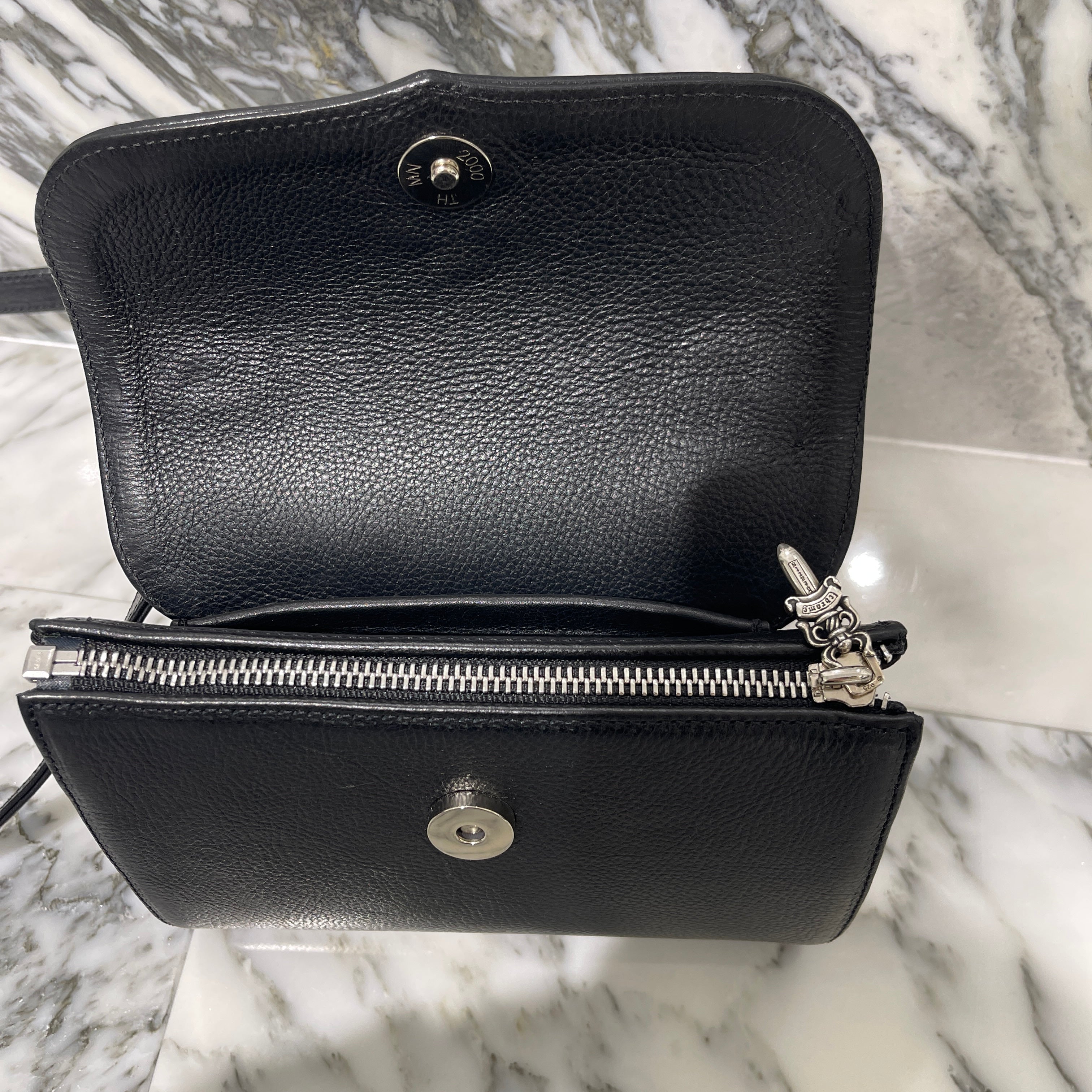 CHROME HEARTS DOC ADAMS CH CROSS 2 WAY LEATHER BAG クロムハーツ