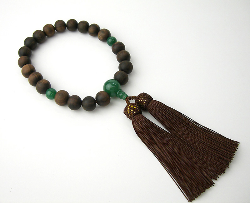 男性用念珠] 縞黒檀 翡翠仕立 | 仏壇・仏具・位牌のメモリアル仏壇