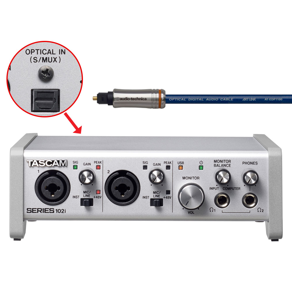 ハイレゾ対応ケーブル付□TASCAM USBオーディオインターフェイス