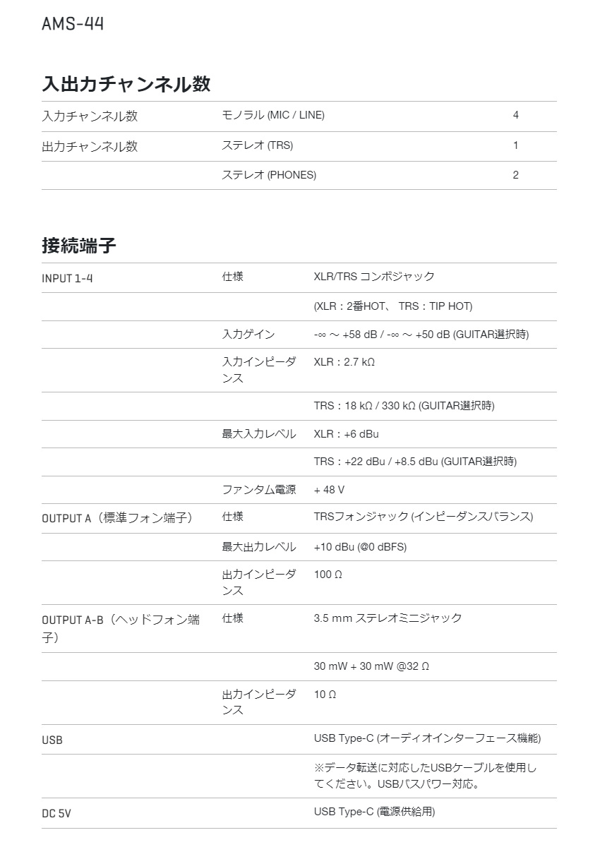 ZOOM 超小型オーディオインターフェイス AMS-44【福山楽器センター】