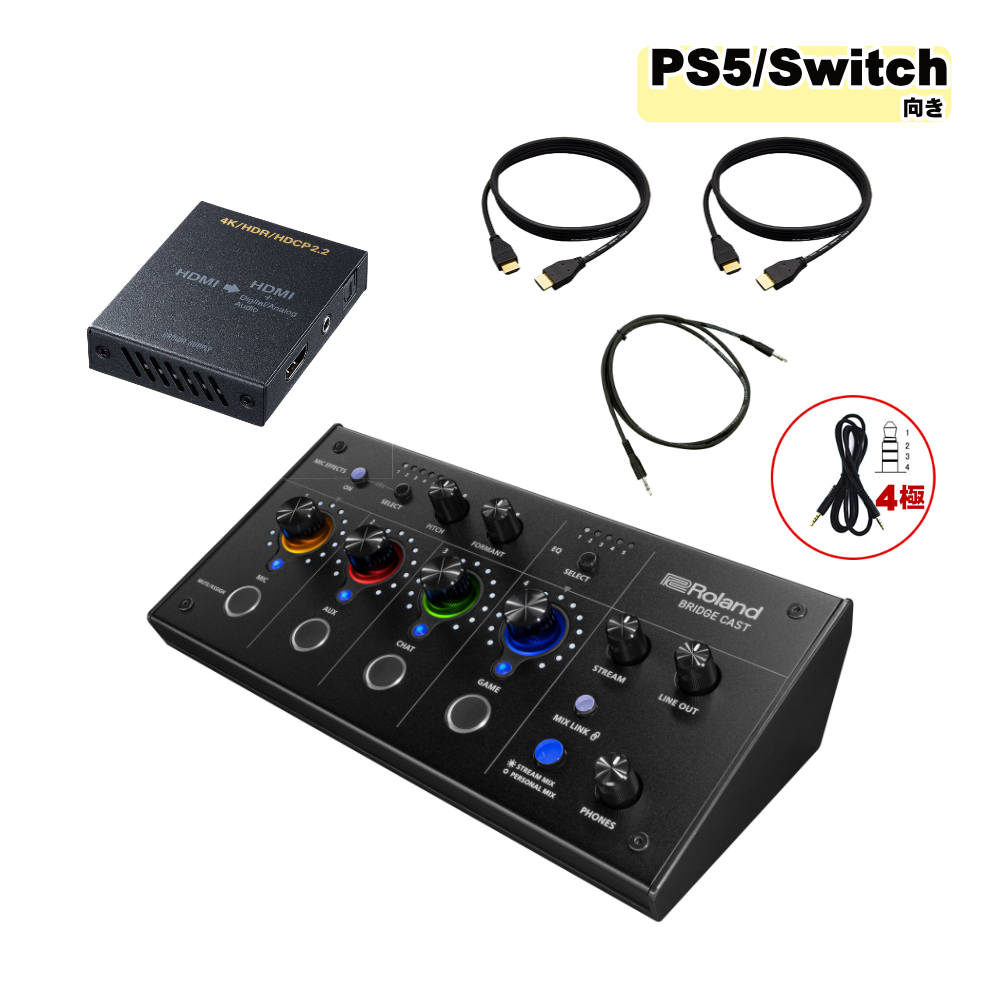 Roland 配信用ミキサー BRIDGE CAST(HDMIオーディオ分離器セット