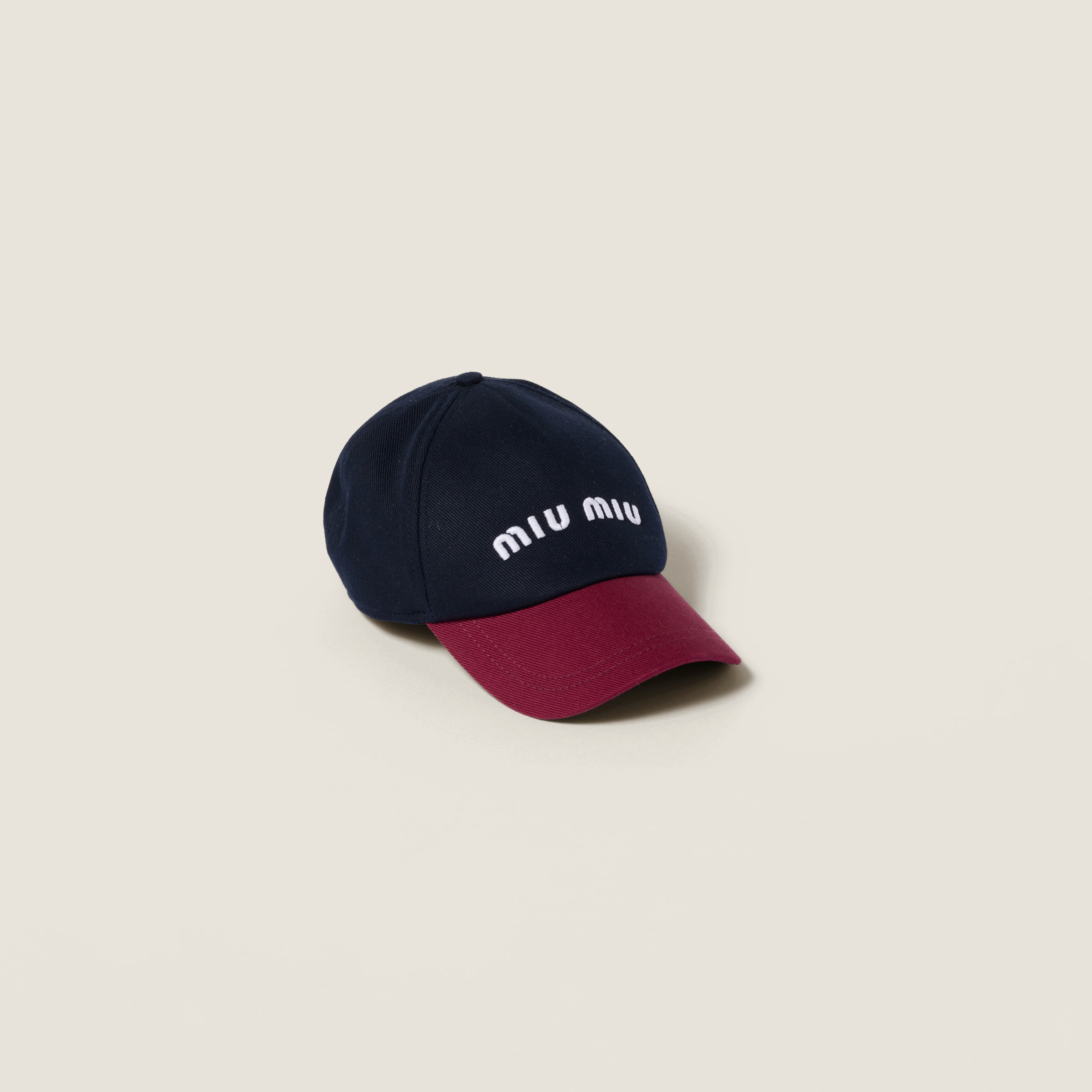 Blue/burgundy Drill Baseball Cap | Miu Miu