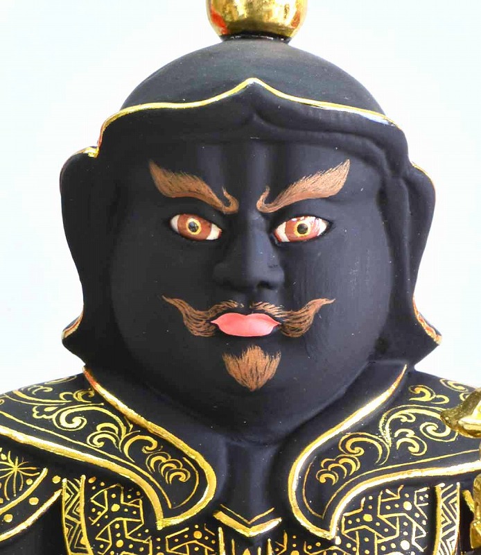 毘沙門天立像 総高55cm 黒塗り截金仕上げ 木彫仏像の制作・販売