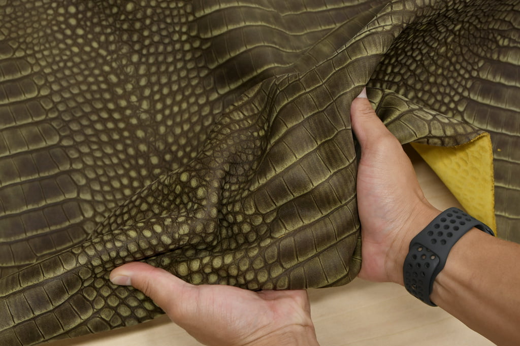 アウトレット】イタリア産クロコ型押しヌバックレザー｜革販売ミヤツグ