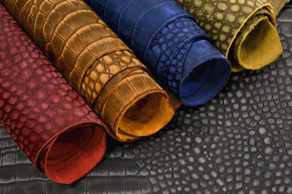 アウトレット】イタリア産クロコ型押しヌバックレザー｜革販売ミヤツグ