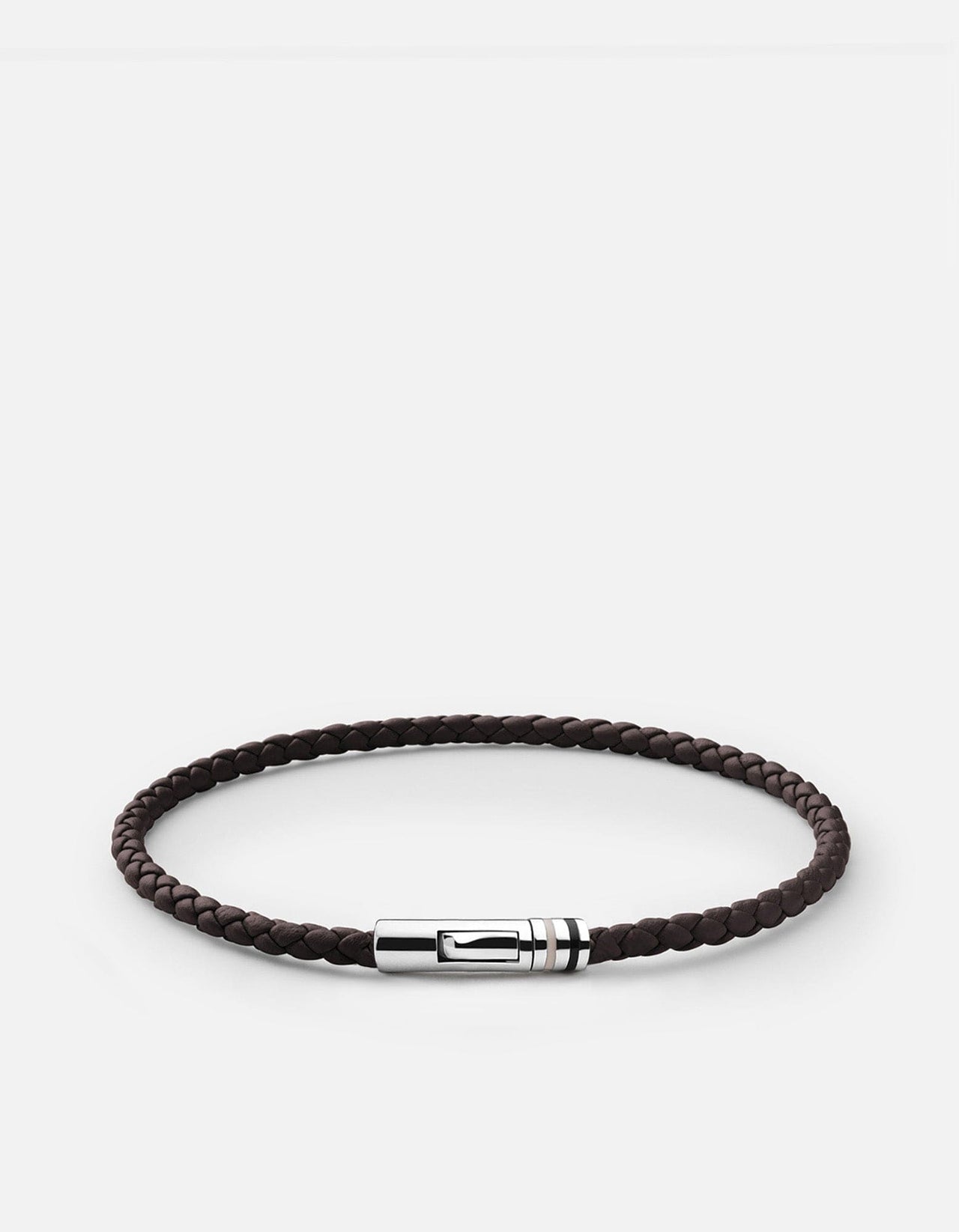Men's Juno Brown Leather Bracelet, Sterling Silver | Miansai
