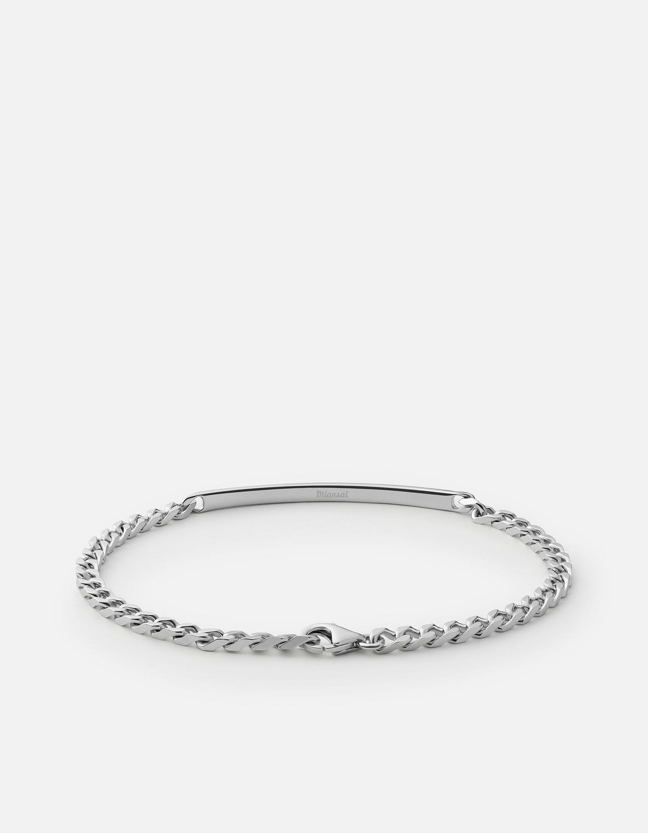 Men's 3mm ID Chain Bracelet, Matte Sterling Silver | Miansai