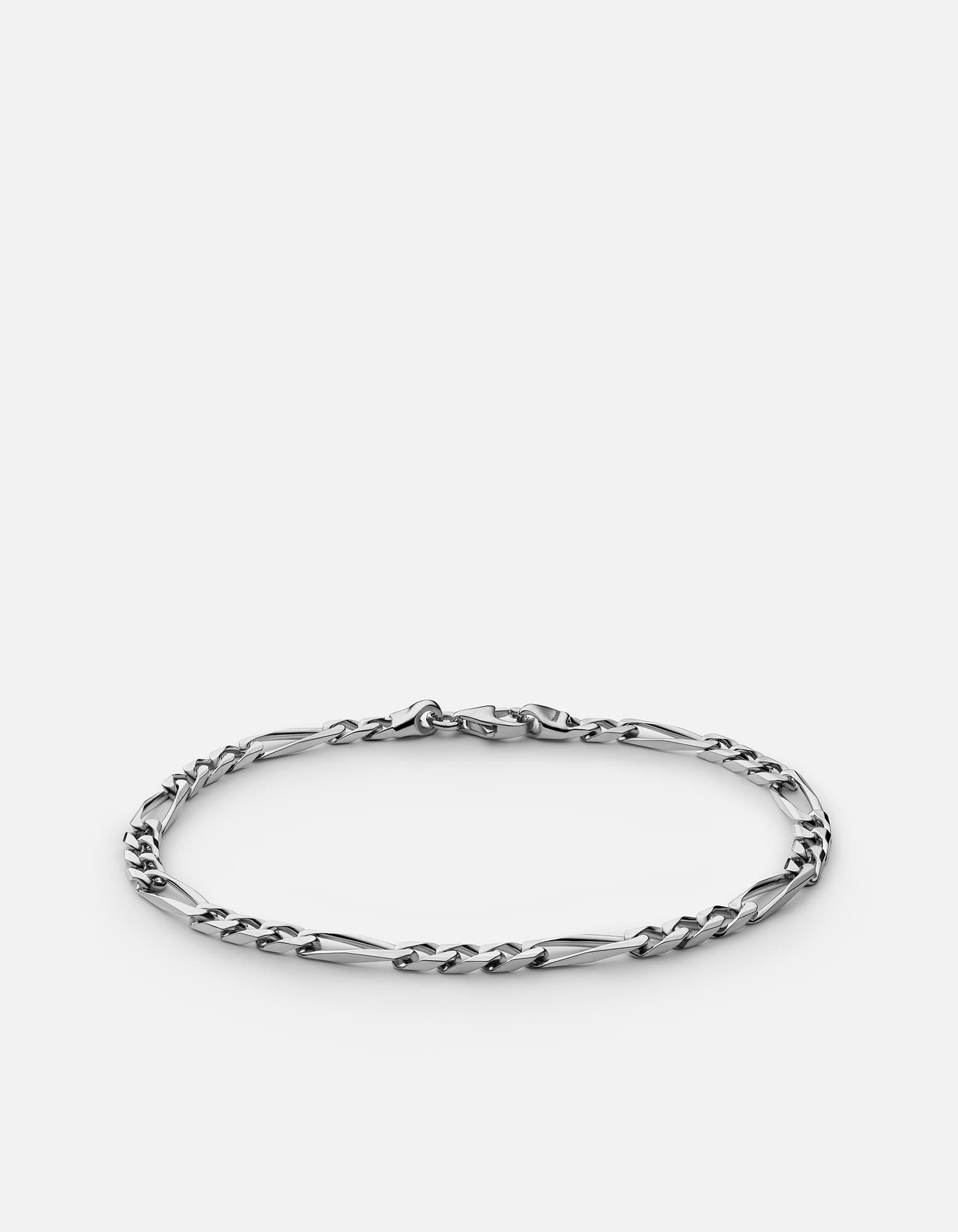 3mm Figaro Chain Bracelet Sterling Silver Men's | Miansai
