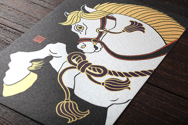 ハガキ/ポストカード｜紙シリーズ｜ポストカード 白馬柄(80014006