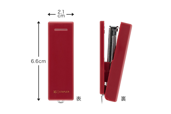XS コンパクトホッチキス えんじ（35524006）｜ミドリオンラインストア