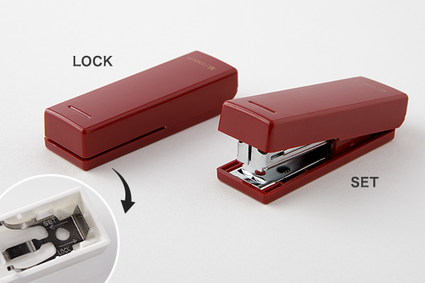 XS コンパクトホッチキス えんじ（35524006）｜ミドリオンラインストア