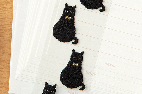 ミニレターセット シール付 黒猫柄(86306006)｜ミドリオンラインストア