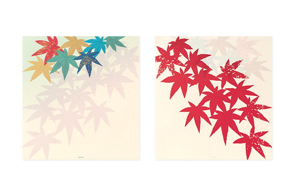 便箋｜紙シリーズ｜便箋 シルク 彩もみじ柄(87145006)｜ミドリ