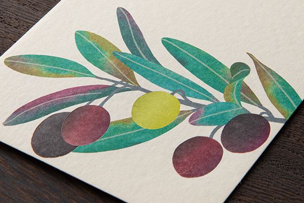 封筒｜紙シリーズ｜封筒 箔 オリーブ柄(87180006)｜ミドリオンラインストア