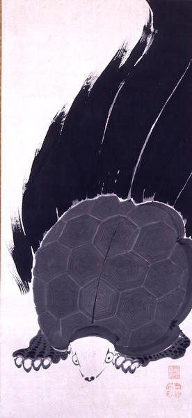 霊亀図（鶴亀図双幅のうち）伊藤若冲筆 - MIHO MUSEUM