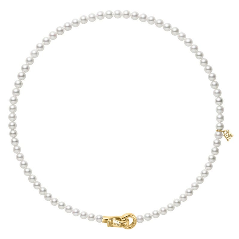 M Code Akoya Cultured Pearl Necklace with 18K Yellow Gold Clasp