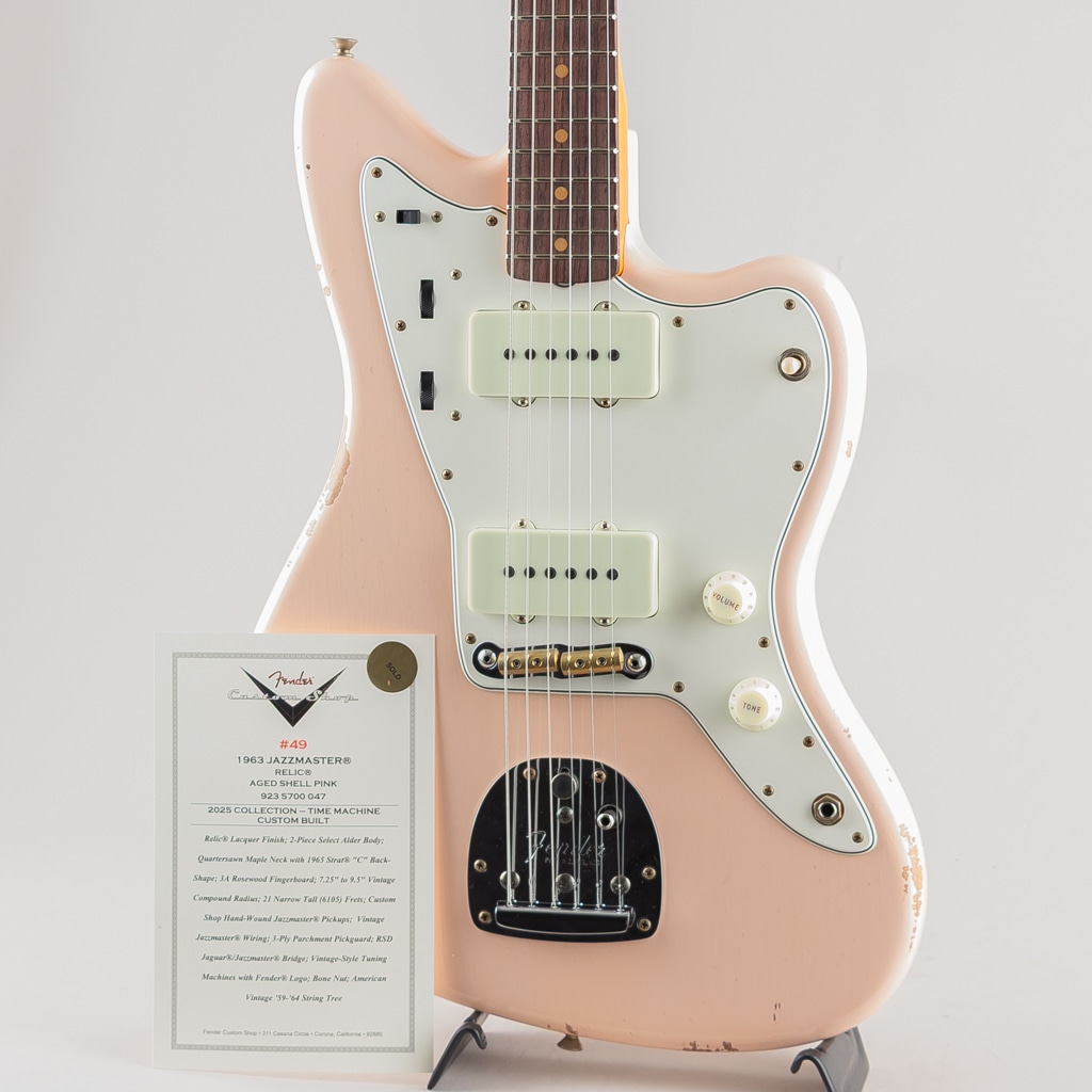 2025 Collection 1963 Jazzmaster Relic/Faded Aged Shell Pink