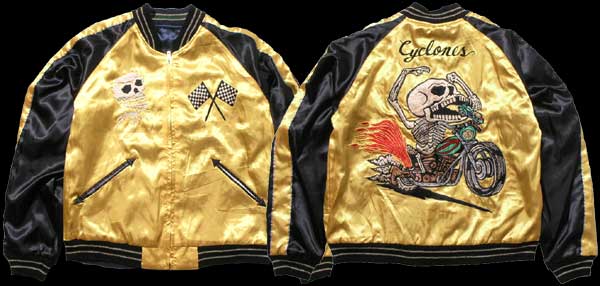 テーラー東洋スカジャン「EaglexCyclones」リバーシブルサテン