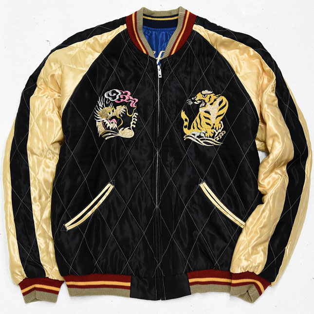東洋スカジャン【ROARING TIGER×EAGLE DRAGON】サテンキルトスカ・NO