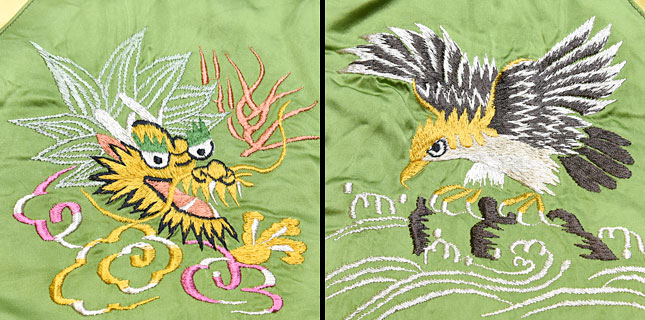 東洋スカジャン・港商SPECIAL EDITION「JAPAN MAP×TIGER PRINT」サテン