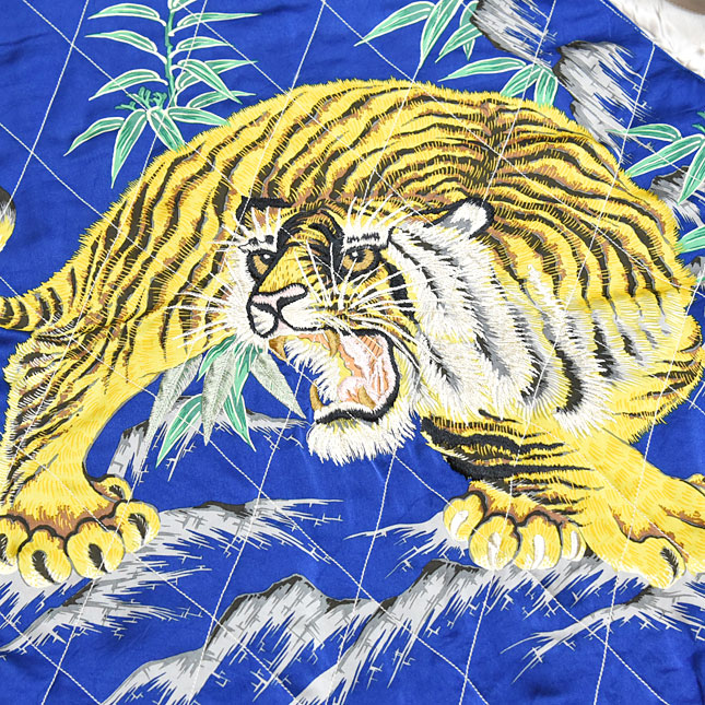 東洋スカジャン・港商SPECIAL EDITION「JAPAN MAP×TIGER PRINT」サテン