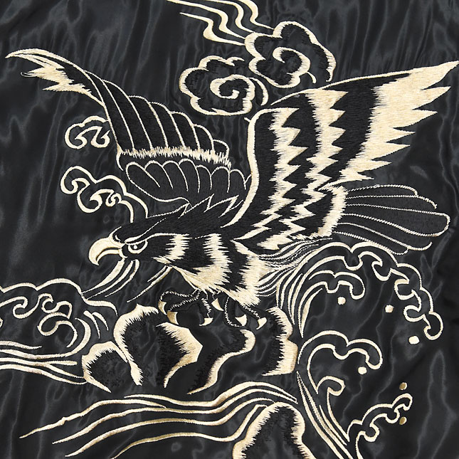 東洋スカジャン「BLACK EAGLE×LANDSCAPE」サテンキルトスカ・NO-257