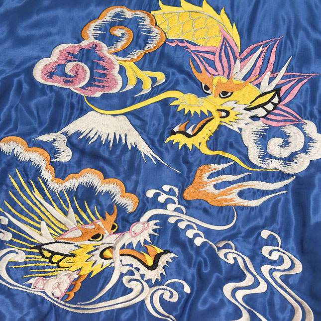 東洋スカジャン「DUELLING DRAGONS×WHITE TIGER」サテンキルトスカ・NO