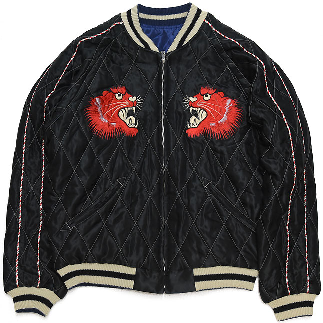 東洋スカジャン「RED TIGER×JAPAN MAP」サテンキルトスカ・NO-261