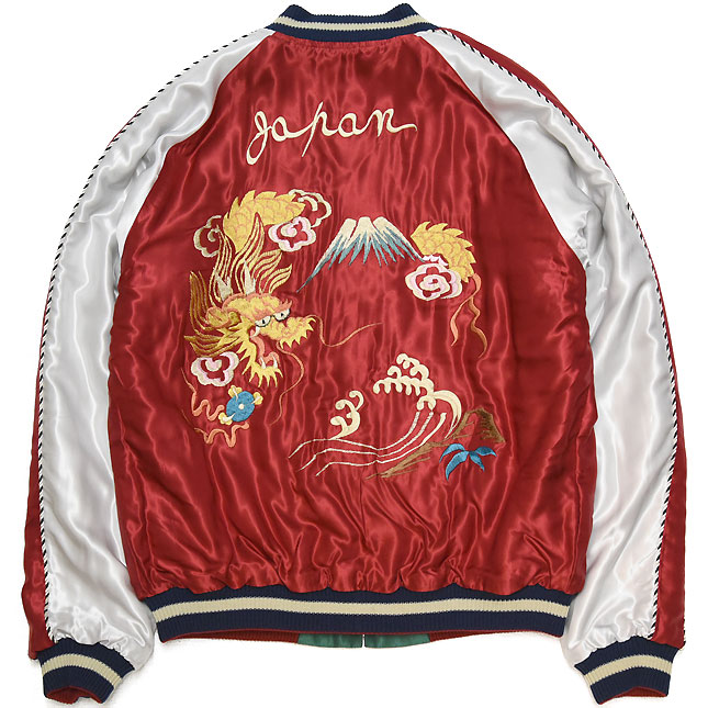 東洋スカジャン「JAPAN MAP×GOLD DRAGON」サテンキルトスカ・NO-263