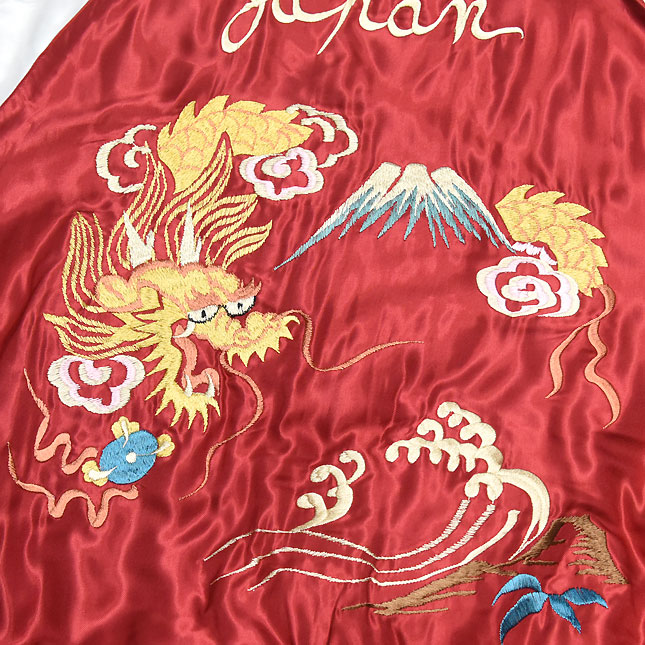東洋スカジャン「JAPAN MAP×GOLD DRAGON」サテンキルトスカ・NO-263