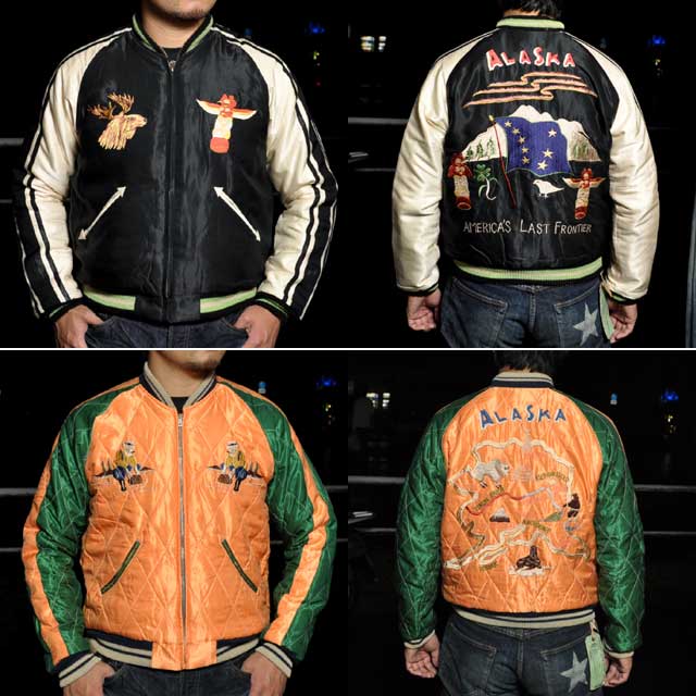 テーラー東洋スカジャン「FLAG OF ALASUKA×ALASKA MAP」サテンキルト