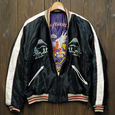 テーラー東洋スカジャン「Helicopter×鷹・Japan Map」復刻サテンキルト