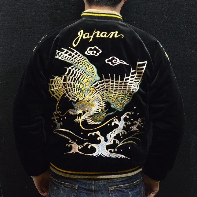 テーラー東洋スカジャン「FLYING DRAGON×JAPAN MAP」別珍×サテンキルト