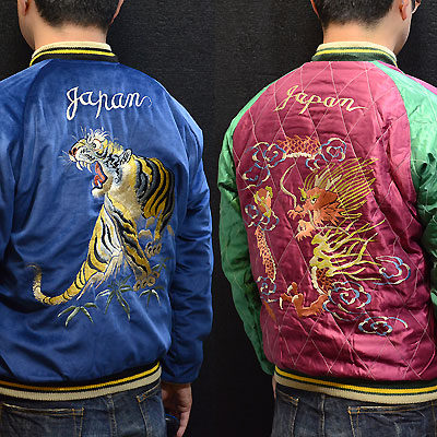 テーラー東洋スカジャン「ROARING TIGER×DRAGON」別珍×サテンキルト