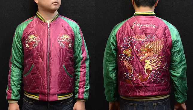 テーラー東洋スカジャン「ROARING TIGER×DRAGON」別珍×サテンキルト