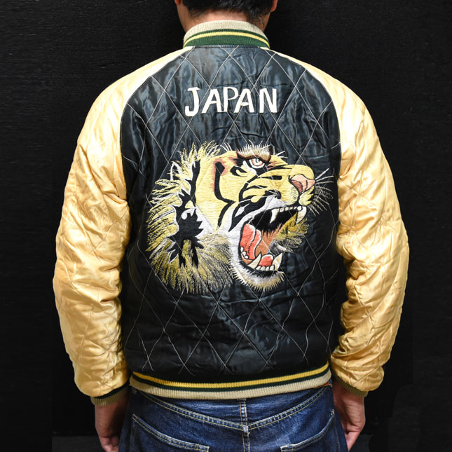 テーラー東洋スカジャン「White Eagle×Tiger head」別珍×サテンキルト