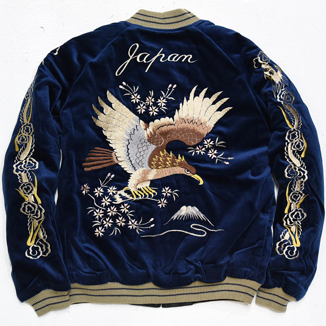 東洋スカジャン【EAGLE×JAPAN MAP】別珍スカ・NO-384/tt14206-128